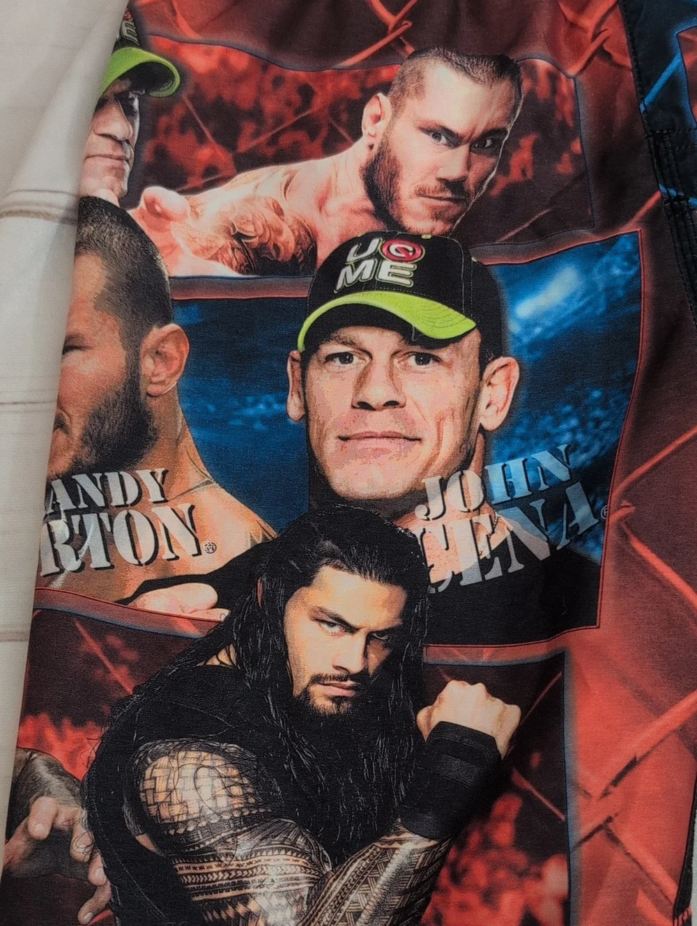 WWE Boys L 10/12 Swim Trunks John Cena Roman Reigns Orton Rey Mysterio Wrestling